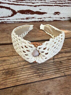 NWOT Anthropologie Crochet Jute  Embellished Headband